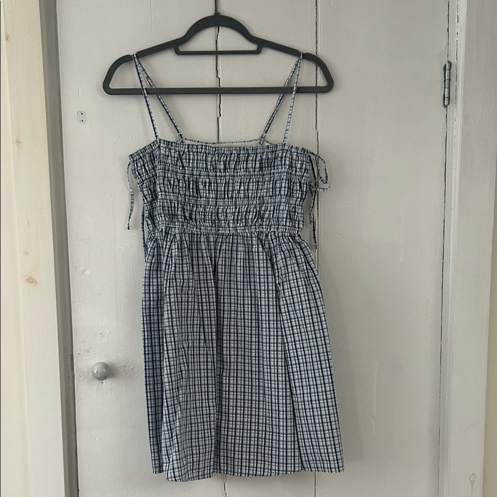 Abercrombie & Fitch Blue Checkered Mini Dress Medium